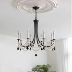 Afralia™ Black Metal Led Candle Chandelier Pendant Lights for Chic Home Decor