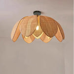 Wabi Sabi Rattan Pendant Lights for Dining Room - Petal Design LED Droplight