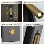 Square Gold & Black Bedroom Wall Light for Reading, Living Room Background