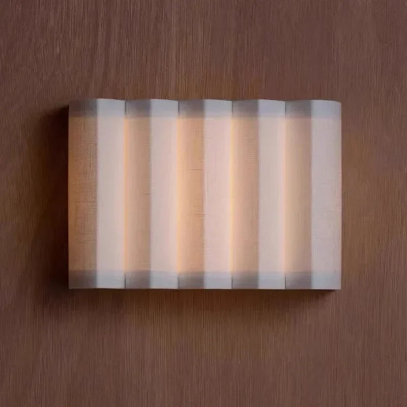 Japanese Cloth LED Wall Lamp for Hotel Living Room, Bedroom, Retro Wall Lights