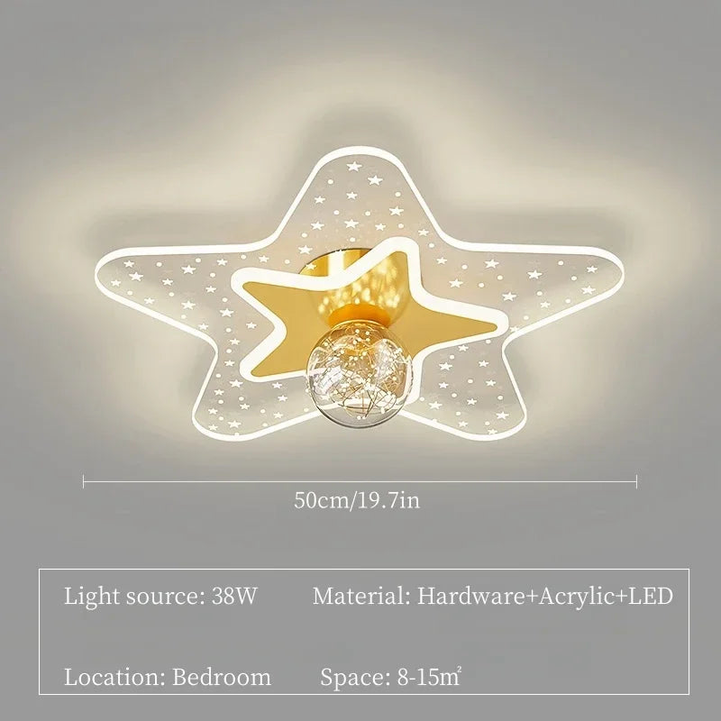 Modern Star LED Ceiling Lights for Living Room Bedroom Children's Room Nursery Lighting