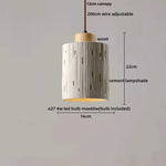 Wood Cement Pendant Light Fixture Adjustable LED Modern Nordic Hang Lamp