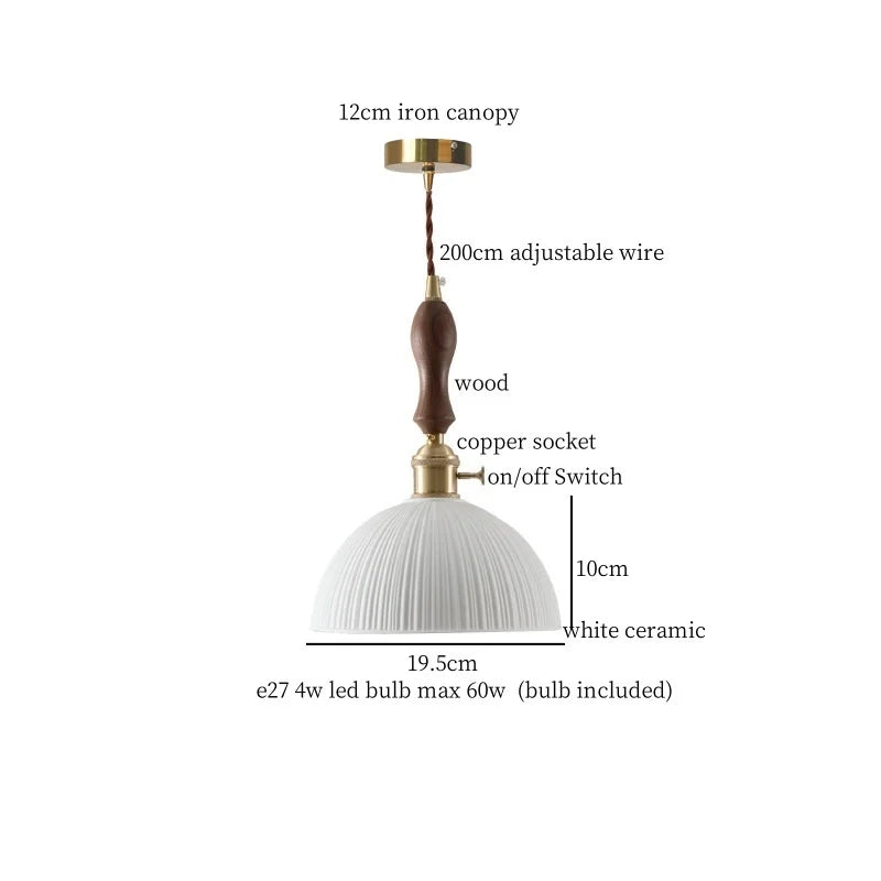 Ceramic LED Hanging Pendant Light - Modern Nordic Design for Home Decor