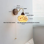 Shell Glass LED Wall Light Tiffany Style Bedside Lamp