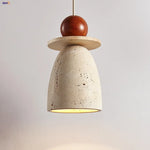 Yellow Travertine Pendant Lamp for Aisle Hallway Bedroom, Japanese Style Hang Light