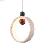 Yellow Travertine LED Pendant Light for Home Decor and Living Spaces