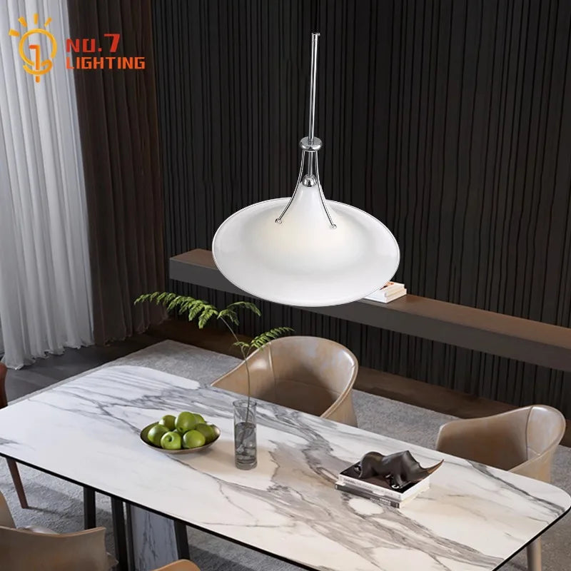 French Medieval LED Iron Art Glass Pendant Lights for Home Decor