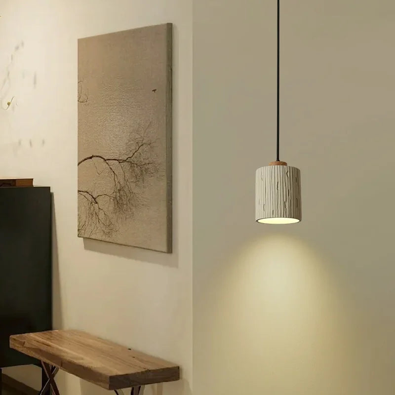 Afralia™ Columnar Micro Cement LED Hanging Lamps | Home Decor Pendant Light