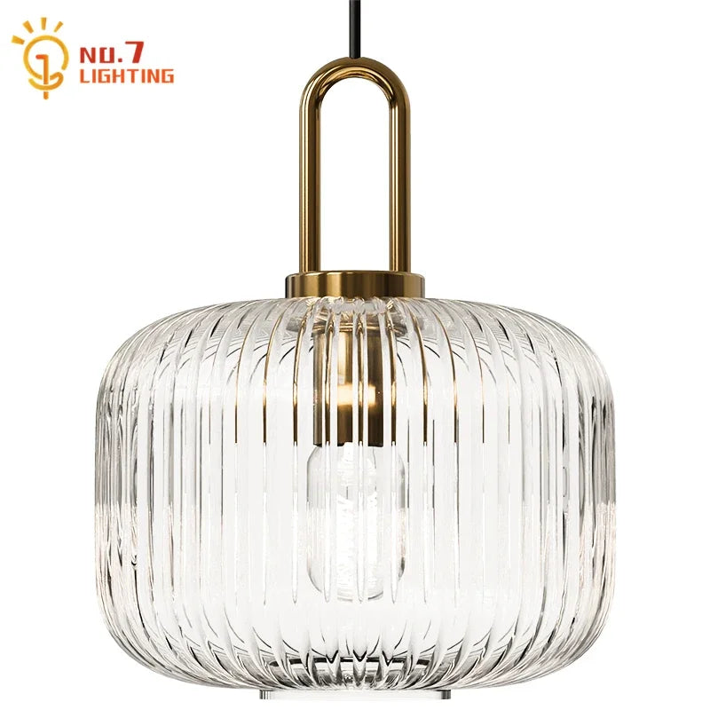 Glass Pendant Lights LED E27 Retro Luxury Hanging Fixtures for Dining Room