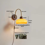 LED Wall Sconce Pull Chain Switch Modern Stair Lights Glass Wood