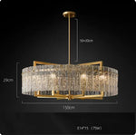 Dimmable LED Copper Glass Chandelier for Living Room