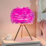 Feather Table Lamp Desk Light for Bedroom and Living Room