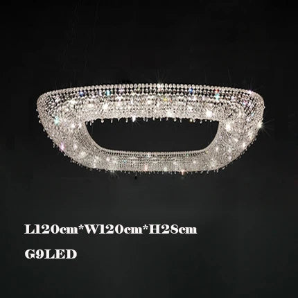 Crystal Pendant Chandelier: Modern Dimmable Lighting for Living Room, Bedroom, Foyer