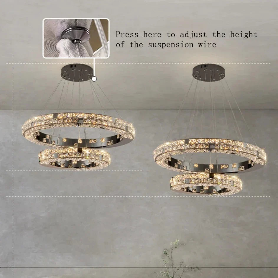 Bacci 2-Tier Crystal Chandelier Light