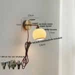 Nordic Ceramic LED Wall Light with Pull Chain Switch - Modern, Simple, Rotating