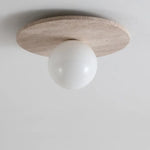 White Glass Ball LED Ceiling Lights Modern Yellow Cave Stone Home Decor