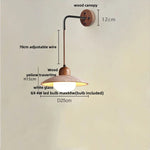 Afralia™ Wood Canopy LED Wall Sconce Yellow Travertine Stone Nordic Modern Light