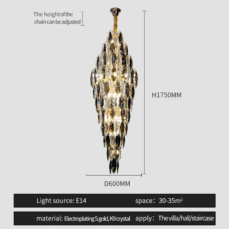 European Duplex Crystal Chandelier for Elegant Luxury Living