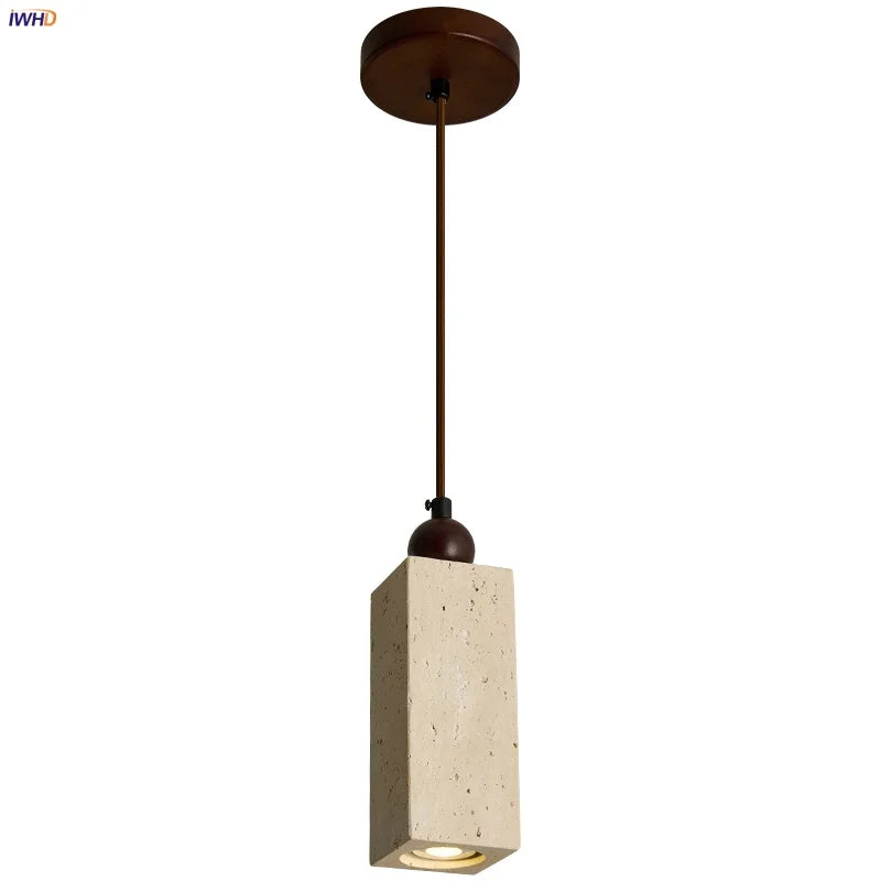 Natural Yellow Cave Stone LED Pendant Light for Home Decor