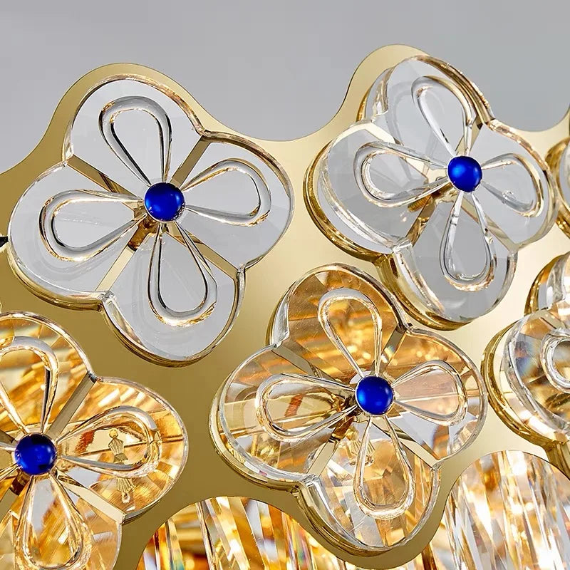 European Crystal Luxury Chandelier Gold Room Decor Hanglamp