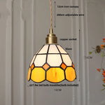 Afralia™ Glass LED Pendant Lamp Tiffany Style Hand Stitch Dining Room Light