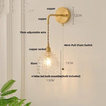 Afralia™ Glass LED Wall Sconce: Modern Nordic Design with Pull Chain Switch