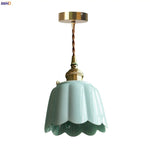 Afralia™ Lotus Flower Ceramic LED Pendant Lampshade for Home Decor