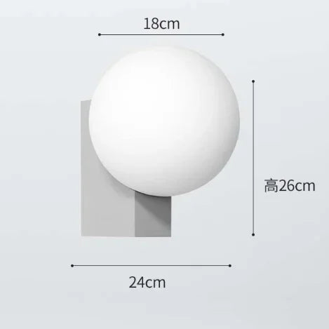 Glass Ball Wall Sconce Light: Metal Base, G9 Bulb