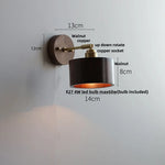 LED Wall Sconce Walnut Wood Rotate Stair Light Fixture Modern Nordic Design
