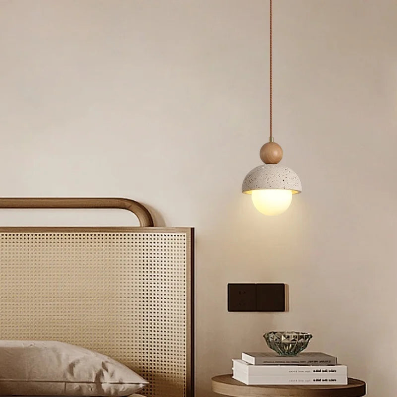 Yellow Travertine LED Pendant Light for Modern Home Decor