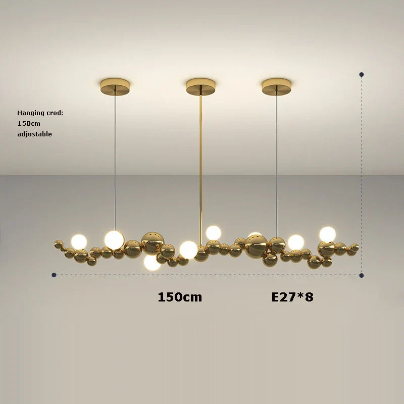 Silver Gold Molecule Stainless Steel LED Chandelier - 2022 Trend