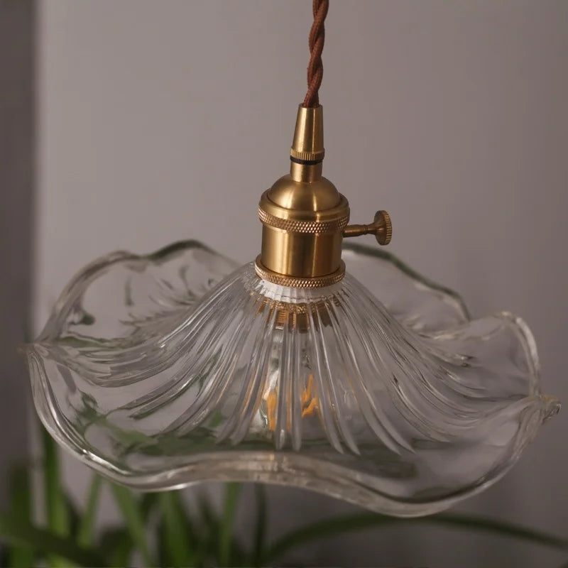 Lotus Leaf Glass LED Pendant Light - Japanese Style Loft Bar Living Dining Bedroom