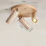 Stone Ceiling Lamp Spot Light Adjustable Angle Wood Base