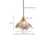 Tiffany Glass LED Pendant Light - Copper Vintage Hanging Lamp