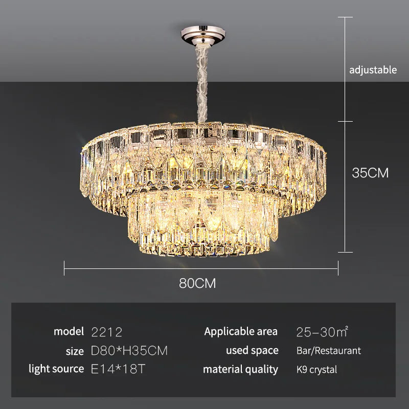 Crystal Ring Chandelier: 2024 Luxury Bedroom Dining Room Lighting