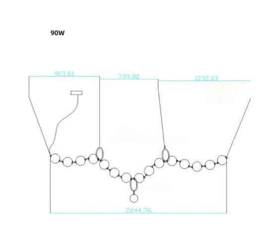 Brass Artistic Necklace Chandelier Lighting for Living Room