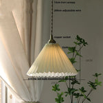 Walnut Wood LED Pendant Lights Japan Style Hanging Lamp Bouffant Cloth