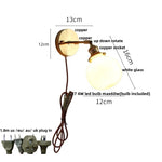 Clear Glass LED Wall Sconce Pull Chain Switch Modern Bathroom Mirror Light