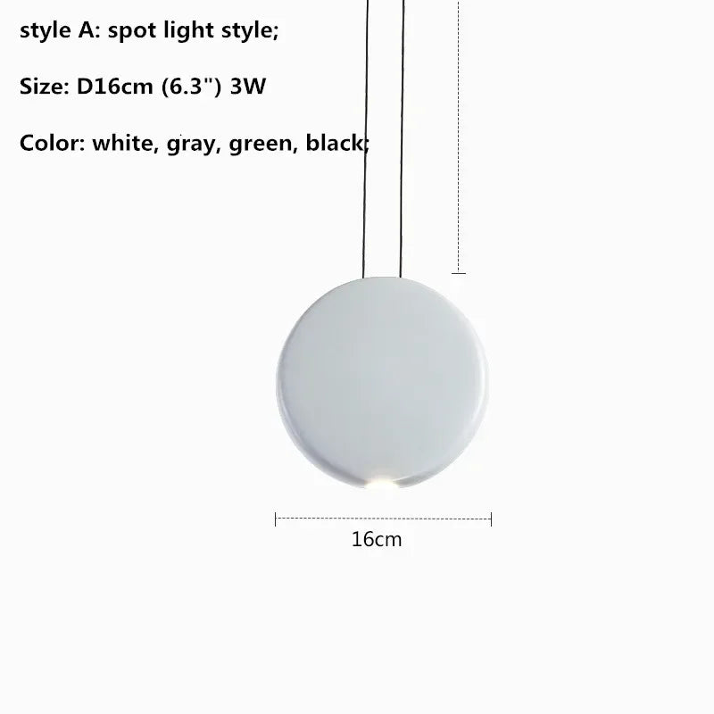 Nordic Bar Modern LED Pendant Light Resin Lustre Dining Room Hanging Lamp