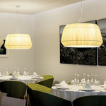 Pleated Fabric LED Pendant Lights - Minimalist Nordic Chandelier for Living Room