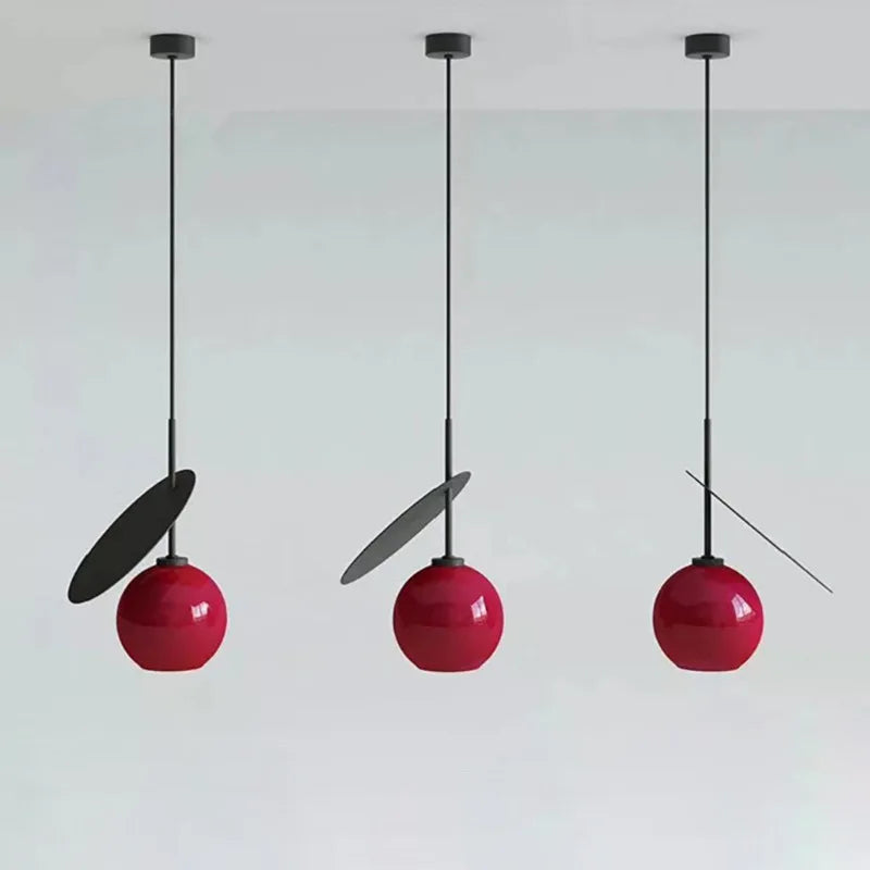 Cherry Glass Pendant Lights: Nordic Red/White Lamp for Home Decor & Lighting
