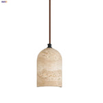 Yellow Travertine LED Pendant Lights: Modern Nordic Hang Lamp for Home Decor