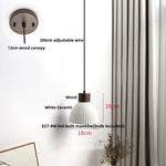Afralia™ Ceramic LED Pendant Light Fixture - Nordic Modern Wood White Hanging Lamp