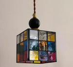 Afralia™ Square LED Pendant Light Wood Glass Modern Home Lighting