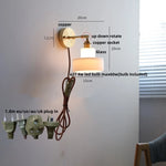Glass LED Wall Sconce Pull Chain Switch Modern White Stair Light