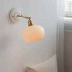 Afralia™ Nordic Ceramic LED Wall Sconce Copper Bedside Lamp for Living Room Bedroom Mirror