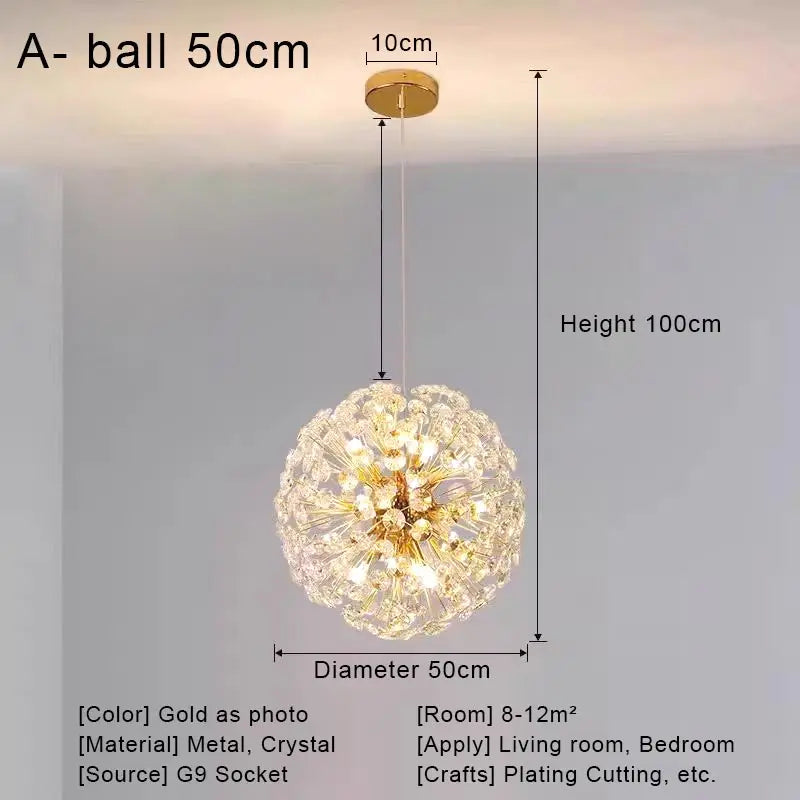 Crystal LED Ceiling Pendant Chandelier for Home Decoration and Lighting