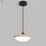 Yellow Travertine LED Pendant Light Fixture Glass Nordic Modern Hanging Lamp