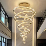 Afralia™ Luxury Glass Globe Chandelier Pendant Light with Dimmable LED for Modern Stairs