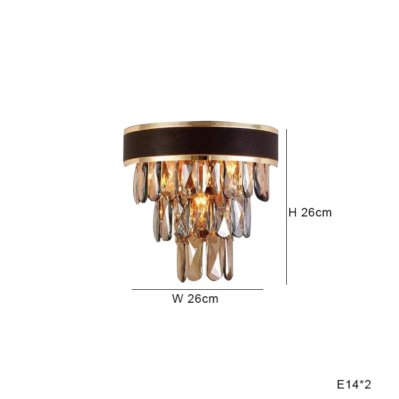 Crystal Leather Chandelier | Modern LED Lustres for Living Room & Dining Room